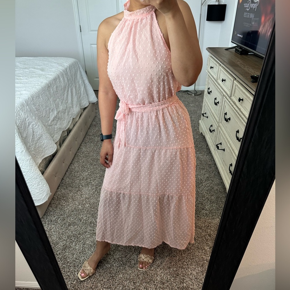 Halter Neck Floral Backless Loose Ruffle Maxi Dress - Picture 6 of 12